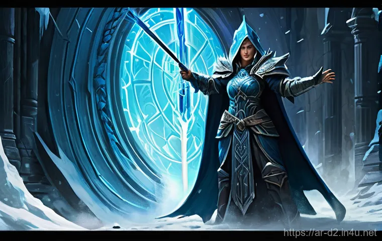 디아블로2 액트2 듀리엘 피하는 법 - **Prompt 2: "Clash in the Frozen Tomb"**
    An action-packed, high-fantasy illustration depicting a...