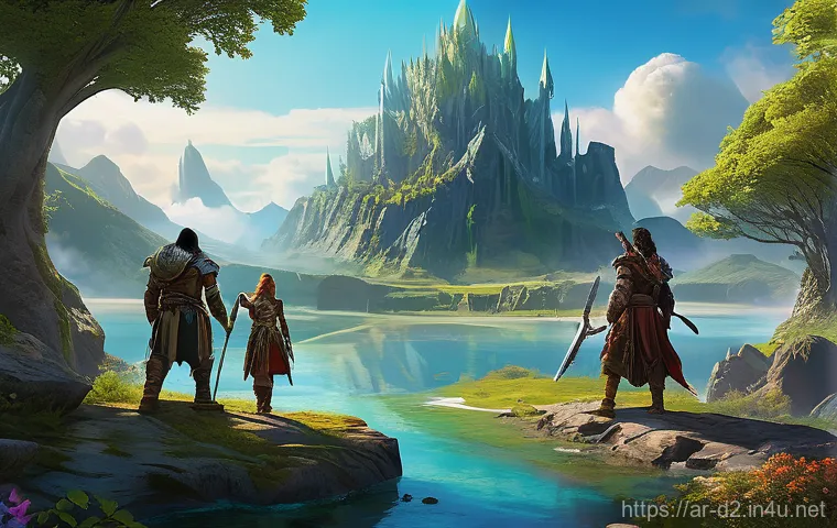 디아블로2 해외 랭킹 순위 - A determined female fantasy warrior, clad in intricate, full-body plate armor, expertly wielding a g...