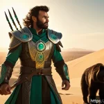 디아블로2 드루이드 소환 빌드 - A powerful druid summoner in a desert oasis setting inspired by Middle Eastern culture, surrounded b...